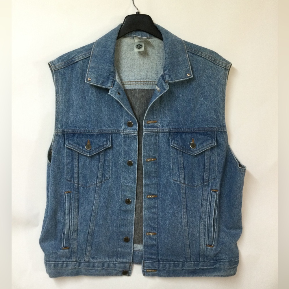 Vintage ‘Hogs on the High Seas’ Biker Rally Embossed denim vest Medium